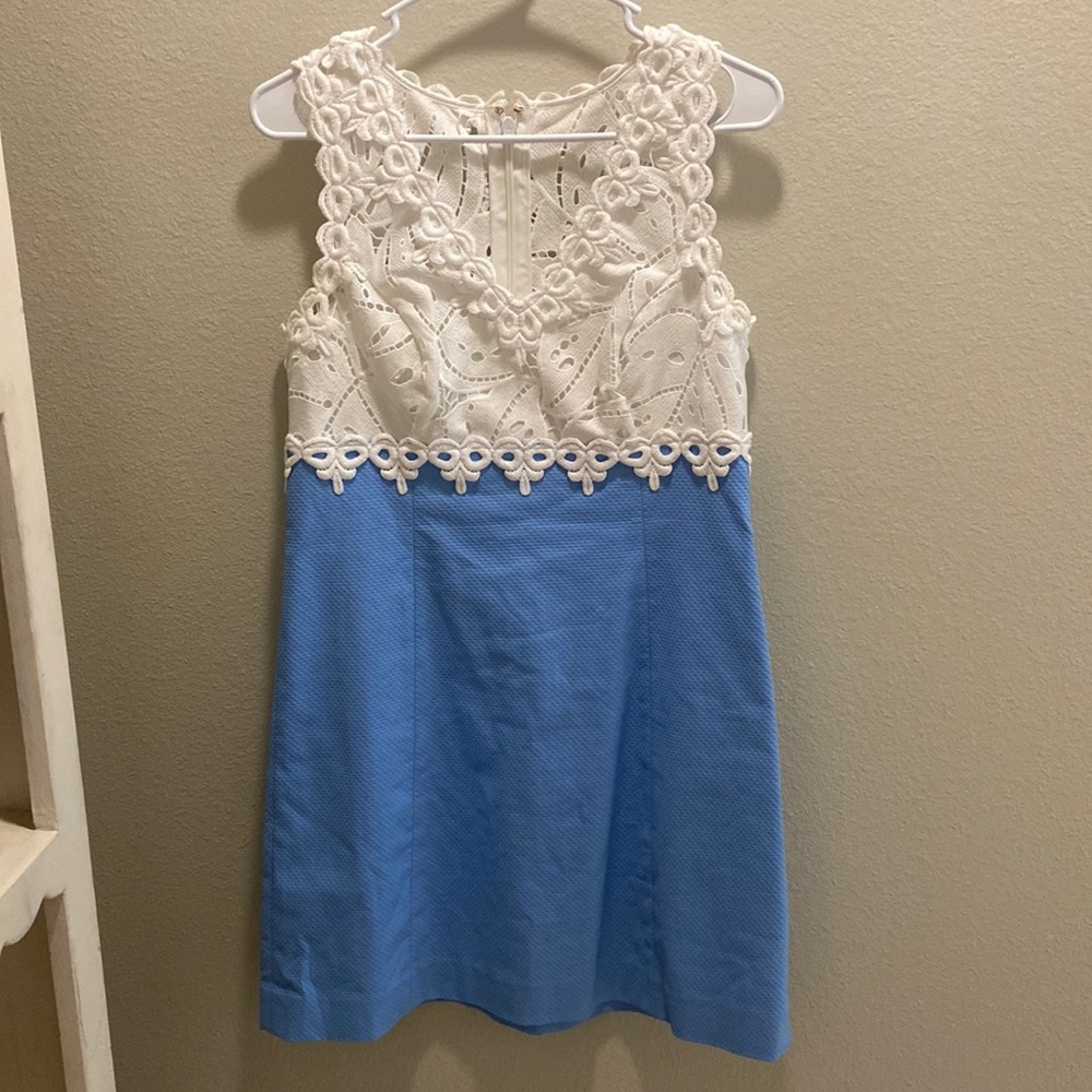 Blue and while Lilly dress.